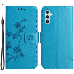 Samsung Galaxy A05s Hoesje - Coverup Bloemen & Vlinders Book Case - Blauw