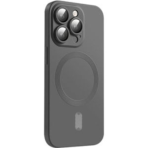 iPhone 16 Pro Max Hoesje - ENKAY Colour TPU Back Cover met Camera Lens Protector - MagSafe Compatible - Grijs
