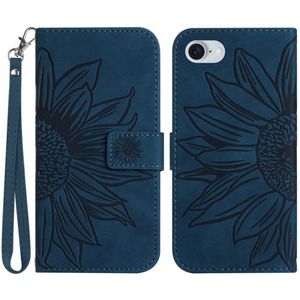 iPhone 16e Hoesje - Coverup Zonnebloem Book Case met Koord - Donkerblauw