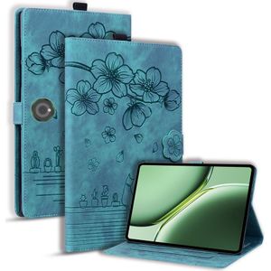 OnePlus Pad 2 Hoesje - Bloemen Book Case - Blauw