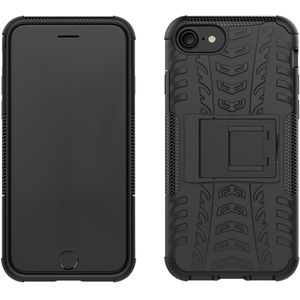 iPhone 8 / 7 Hoesje - Rugged Kickstand Back Cover - Zwart