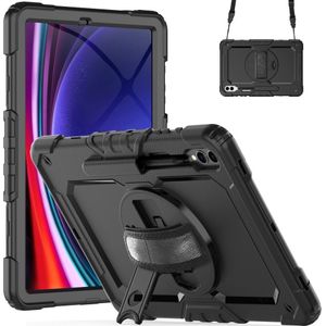 Samsung Galaxy Tab S10 Plus / S9 Plus Hoesje - Heavy Duty Case met Schouderstrap - Zwart