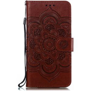 Samsung Galaxy A20e Hoesje - Mandala Bloemen Book Case - Bruin
