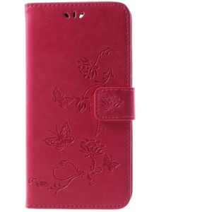 Huawei Mate 10 Lite Hoesje - Bloemen & Vlinders Book Case - Roze
