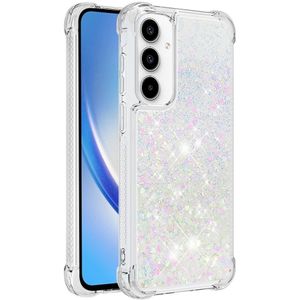 Samsung Galaxy A55 Hoesje - Coverup Liquid Glitter Back Cover - Wit