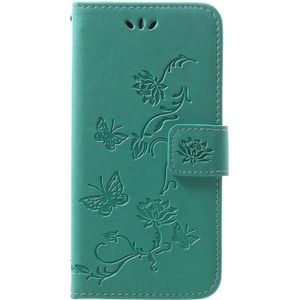 Samsung Galaxy A40 Hoesje - Coverup Bloemen & Vlinders Book Case - Mintgroen