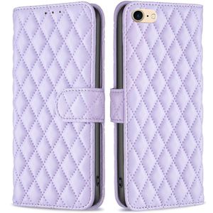 iPhone SE (2022/2020), iPhone 8 / 7 Hoesje - BINFEN Rhombus Book Case - Lila