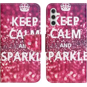 Samsung Galaxy S24 FE Hoesje - Coverup Book Case - Keep Calm and Sparkle