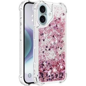 iPhone 16 Hoesje - Coverup Liquid Glitter Back Cover - Rose Gold