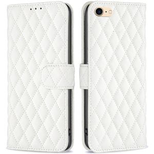 iPhone SE (2022/2020), iPhone 8 / 7 Hoesje - BINFEN Rhombus Book Case - Wit