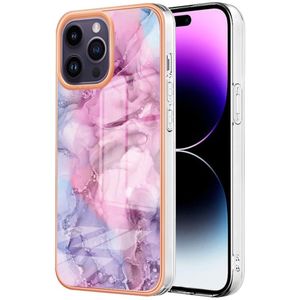 iPhone 15 Pro Max Hoesje - Coverup Marble Design TPU Back Cover - Light Rose