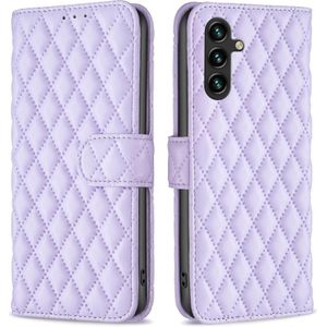 Samsung Galaxy A15 Hoesje - BINFEN Rhombus Book Case - Lila