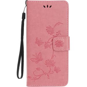 iPhone 11 Hoesje - Bloemen & Vlinders Book Case - Pink