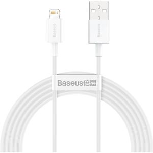 BASEUS Superior - Lightning Kabel naar USB-A - iPhone Kabel - 2.4A - Wit - 2m