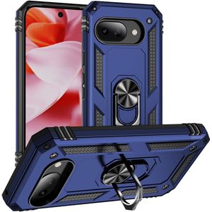 Google Pixel 9a Hoesje - Coverup Armor Ring Kickstand Back Cover - Blauw