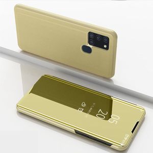 Samsung Galaxy A21s Hoesje - Coverup Mirror View Case - Goud
