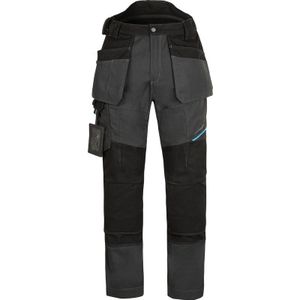 Portwest WX3 stretch werkbroek met holsterzakken en gratis kniestukken 48 grijs/zwart*