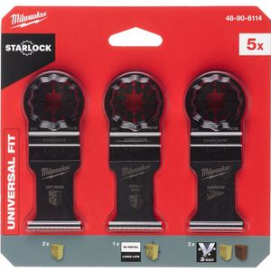 Milwaukee Multitool Starlock hout bladenset 5-delig