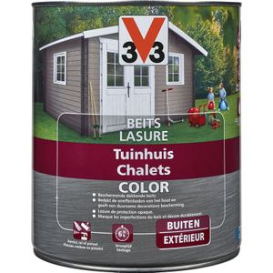V33 houtbeits tuinhuis color 0.75l ice white