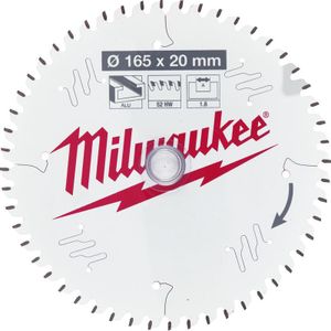 Milwaukee Cirkelzaagblad Aluminium 165x20x1.5mm 52T