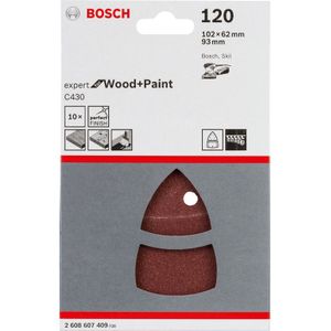 Bosch Delta Schuurpapier 102x62x93mm 120 Grit (10 Stuks)