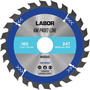Labor HM cirkelzaagblad hout 165x30x2mm 24T