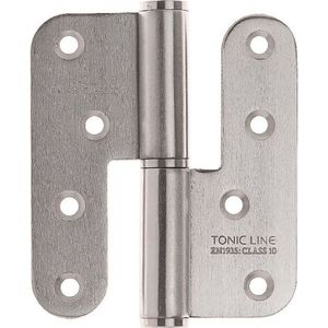 Kogelstiftpaumelle RVS Belgisch rechts (DIN links) 100 x 88mm