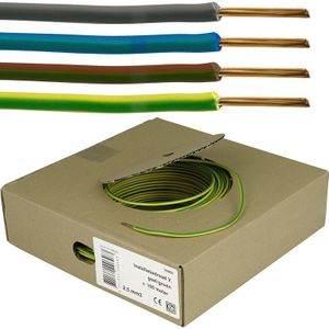 Elektrisch draad VOB H07V-U 1,5mm² - 100m bruin