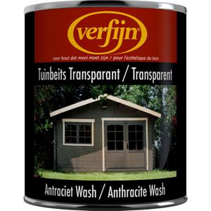 Verfijn Tuin- & Steigerhoutbeits Transparant 750ml antraciet wash