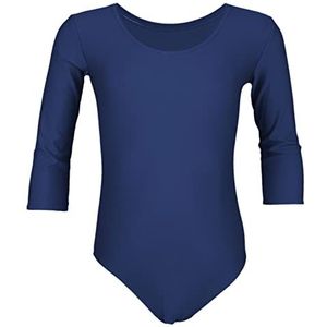 Aquarti Meisjes Balletpak Gympakje met 3/4 Mouwen, Donkerblauw, 122