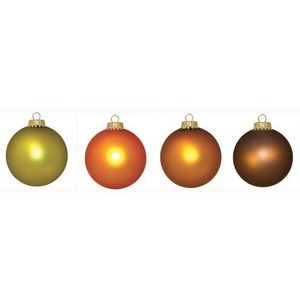 Brauns-HeitmannSG1198.938 Kerstballenset, 6/7 cm, 27 stuks, satijn kiwi, satijn oranje, satijn goudbruin, satijn terra
