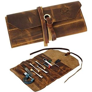 Lederen Tool Roll Up Pouch - Lederen Tool Wrench Roll/Beitel Tas van Rustic Town