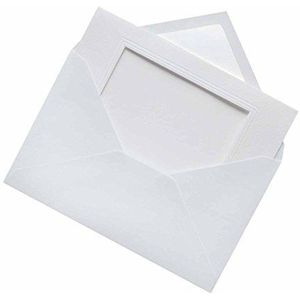 folia 110300 - passe-partouts generfd met rechthoekige pons, ca. 11 x 18 cm, 3 kaarten (220 g/m²) en enveloppen, wit - ideaal voor uitnodigingen, felicitatie- of wenskaarten