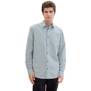TOM TAILOR heren overhemd, 35986 - Dusty Mint Blue Small Check, XXL