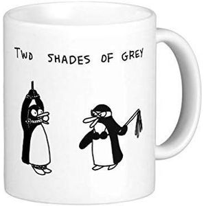Acen Evil Penguins 'Two Shades of Grey' Grappige serie Koffiemok-12oz Mok, Keramisch Wit, 9 x 9 x 9 cm