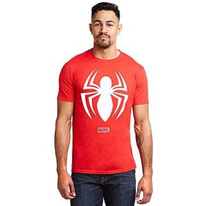 Marvel Spiderman Logo T-shirt voor heren, Kers Rood, M