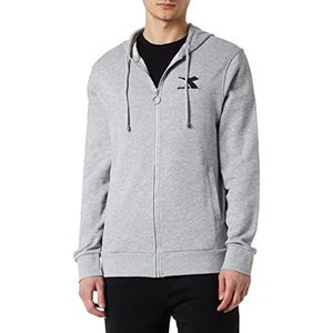 Diadora Hoodie FZ Core, Light Middle Gray Melange, XXL heren, Light Middle Grey Melange, XXL