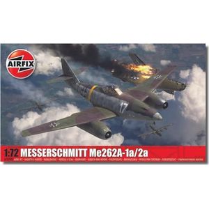 Airfix Modelset - A03090A Messerschmitt Me262A-1a/2a Modelbouwset - Plastic modelvliegtuigsets voor volwassenen en kinderen vanaf 8 jaar, set inclusief sprues en stickers - Schaalmodel 1:72
