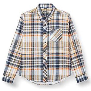 Kfl-Gbep_Xxl bescherming flanel hemd, donkerblauw-beige-oranje, XXL maat