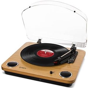 ION Audio Max LP - Vinyl Conversie Platenspeler met 3 Snelheden, Stereoluidsprekers, koptelefoonuitgang en USB-uitgang om Vinyl platen om te zetten naar Digitale Bestanden/Standaard RCA(Houtafwerking)