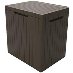 Keter City Box, opbergdoos, bruin, inhoud: 113L, afmetingen: HxDxB 55x44x57,8cm, ideaal voor balkon en kleine oppervlakken