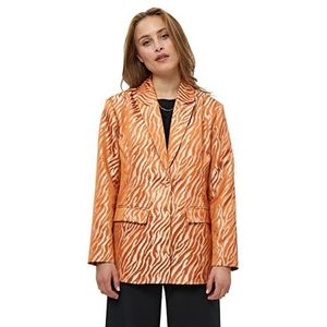 Minus Damesblazer, Mandarijn Oranje Print, 40 NL