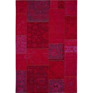 Benuta Vlak geweven tapijt Frencie Patchwork rood 100x160 cm onderhoudsvriendelijk tapijt voor hal en andere woonruimtes