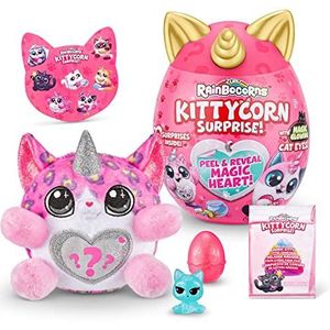 Rainbocorns Kittycorn Surprise, Clover the Exotic Cat - Collectible Plush - 10 verrassingen om uit te pakken, schil en onthul hart, stickers, slijm, leeftijden 3+ (Exotische kat)