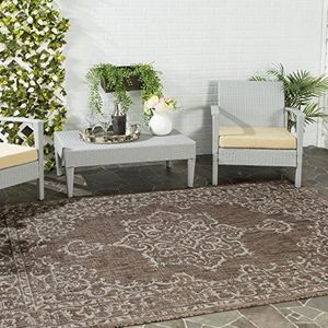 Safavieh tapijt voor binnen en buiten, geweven, polypropyleen, tapijt in bruin/beige 90 X 150 cm Bruin/Beige