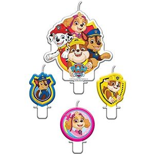 Amscan Paw Patrol, 9903829, 4 kaarsen, kinderverjaardag, taartkaarsen, decoratie