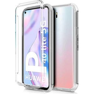 Cool siliconen beschermhoes voor Huawei P40 Lite 5G (transparante voorkant + achterkant)