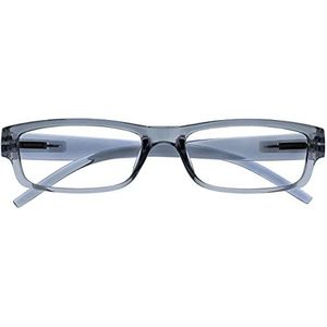 OPULIZE ACE leesbril - licht en comfortabel - lezer - klassiek modern dagelijks rechthoekig montuur - krasbestendige veerscharnieren - designer-stijl - bril/bril - heren en dames, grijs, +2,00