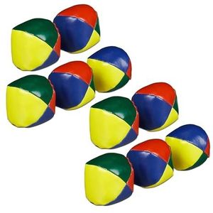 Relaxdays jongleerballen, set van 5, Ø 6,5 cm, beginner & professional, PVC, zand, kinderen & volwassenen, meerkleurig