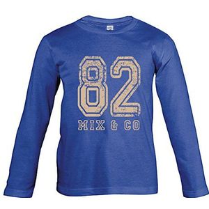 Supportershop kinder-T-shirt, koningsblauw, lange mouwen, 82 Mix en Co.